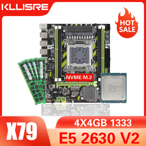 Kllisre X79 X79G материнская плата LGA2011 Mini-ATX combos E5 2630 V2 CPU 4 шт. x 4 ГБ = 16 ГБ DDR3 RAM 1333 МГц PC3 10600R ► Фото 1/6