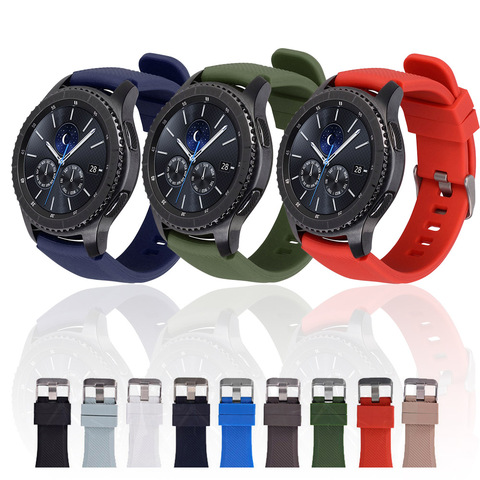 Ремешок силиконовый для Samsung Galaxy Watch 46 мм 42 мм, спортивный браслет для Gear S3 Frontier/Classic active 2 Huawei, 22 мм 20 мм ► Фото 1/6