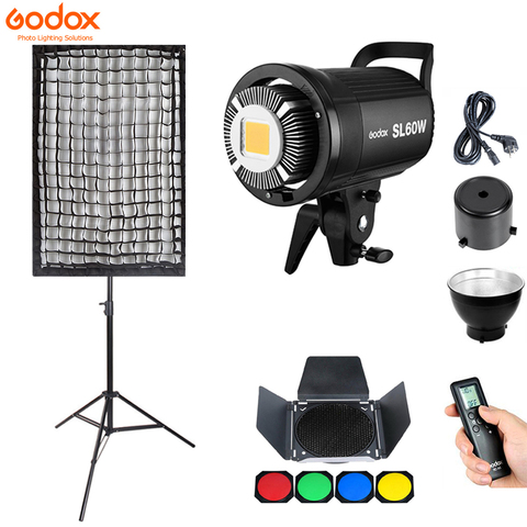 Godox SL-60W SL60W 60WS 5600K CRI 95 + белая версия ЖК-дисплей Панель светодиодный видео светильник непрерывного Выход крепления студийной светильник ► Фото 1/6