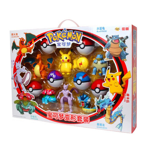 Pokemon toys set Pocket Monster Pikachu экшн-фигурка Pokemon Game Poke Ball модель чармандер Аниме подарок на Рождество, Хэллоуин ► Фото 1/6