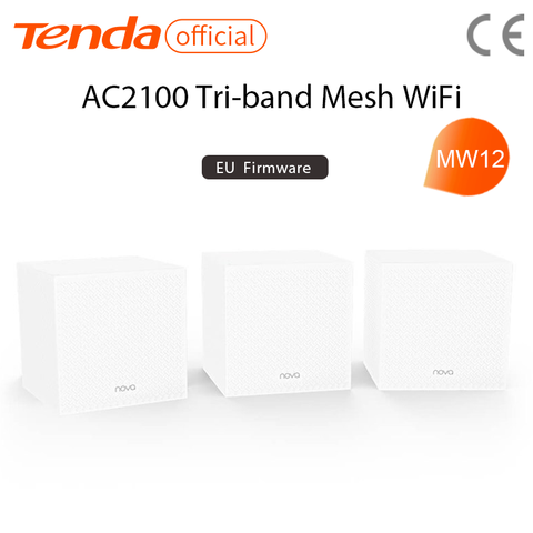 Tenda MW12 AC2100 полностью домашняя сеточная беспроводная Wi-Fi система с трехдиапазонным WiFi беспроводным маршрутизатором и ретранслятором, удаленное управление с помощью приложения ► Фото 1/6