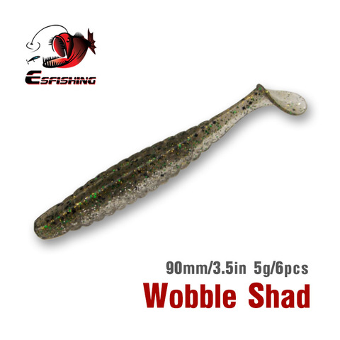 KESFISHING Рыболовные приманки 2022 Wobble Shad 9см 6шт 5г Мягкие приманки Shad Spinner Приманки Iscas Искусственные приманки для форели Песка ► Фото 1/5