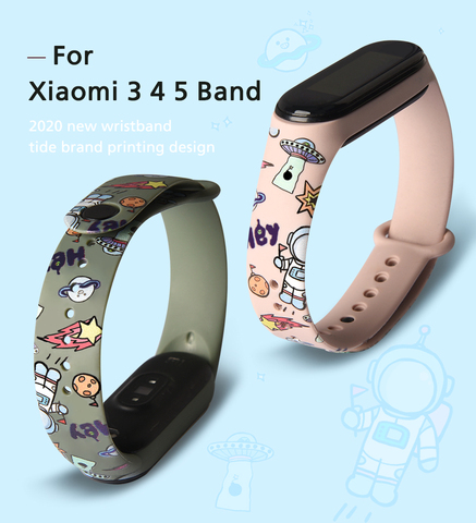Модный мягкий мультяшный ремешок для Xiaomi Mi Band 5 4 3 ремешок для miband 5 силиконовый браслет для Xiaomi band 5 mi band 4 ремешок ► Фото 1/6
