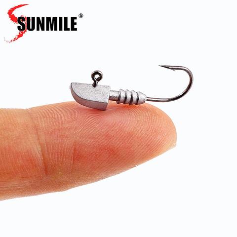 SUNMILE 10 шт. крючки для джига, крючки для рокфиша, 0,5 г/0,8 г/1 г/1,2 г/1,5 г, рыболовный крючок, мягкий крючок для приманки, червячный джиг, крючки с сви... ► Фото 1/6