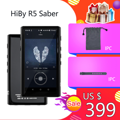 Музыкальный проигрыватель MP3 HiBy R5 Saber Android 8,1 HiFi, нанимается без потерь, Wi-Fi/Air Play/Bluetooth/LDAC/DSD/aptX/Dual CS43198/MQA/дыхательный ► Фото 1/6