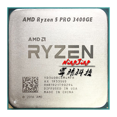 Процессор AMD Ryzen 5 PRO 3400GE для ПК, центральный процессор для компьютера, 4 ядра, 8 нитей, 35 Вт, 3,3 ГГц, разъем AM4, YD340BC6M4MFH ► Фото 1/1