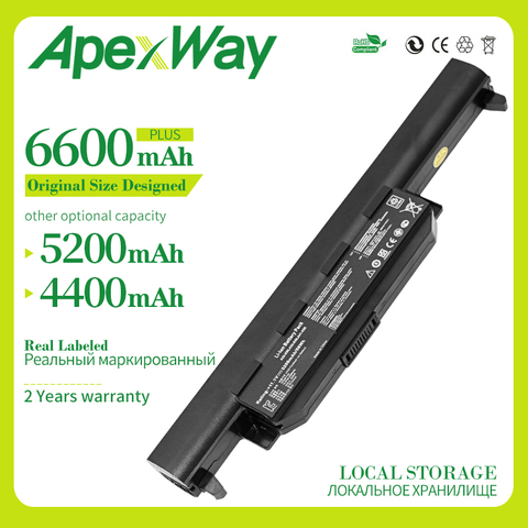 Apexway 6600 мАч Новый аккумулятор для Asus A32 K55 A32-K55 A41-K55 A45 A55 A75 K45 K55 K75VD X55A X45 X55 X75V R400 R500 U57VD R700VM ► Фото 1/4