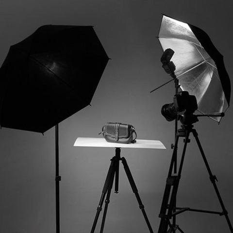 Портативный Студийный светильник-вспышка 83 см 33 дюйма с зернистым зонтиком, отражающий отражатель, черно-серебристые фото-зонтики для фотографирования ► Фото 1/6
