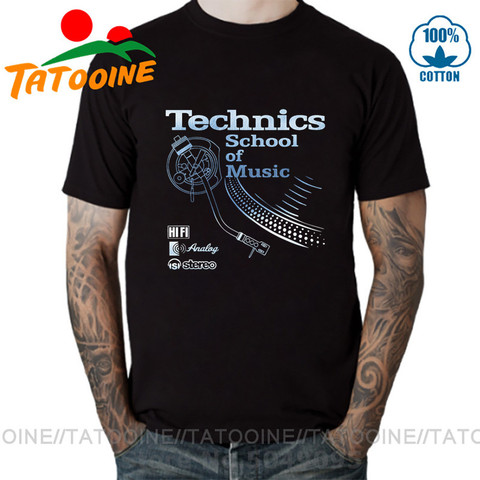 Ретро-футболка Tatooine Deejay, длинная футболка для игры, футболка техника, школа музыки, Мужская Винтажная футболка для DJ-музыки, 2022, популярные м... ► Фото 1/6