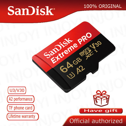 Оригинальная карта памяти SanDisk Extreme Pro microsd, карта памяти micro SD, карта TF 95, 16 ГБ, 32 ГБ, 64 ГБ, класс 10, U3, карта памяти ► Фото 1/6