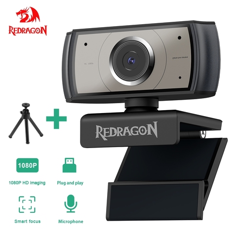 Веб-камера REDRAGON HD с автофокусом Встроенный микрофон 1920X1080P 30 кадров в секунду Веб-камера USB Stream камера для настольных ноутбуков игровой ПК ► Фото 1/6