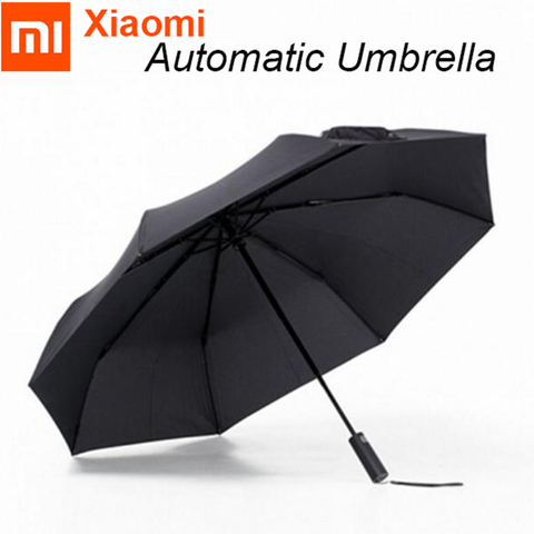 Автоматический зонт Xiaomi Mijia, алюминиевый зонт для мужчин и женщин, устойчивый к ветру и влаге, с защитой от УФ излучения, для зимы и лета ► Фото 1/6