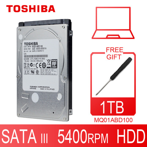 Жесткий Диск TOSHIBA для ноутбука, 1 ТБ, 1000 ГБ, 1000 ГБ, HDD, HD 2,5 дюйма, 5400 об/мин, 8 м, SATA2, оригинальный новый для ноутбука ► Фото 1/4