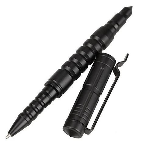 Ручка тактическая B8 для самозащиты, авиационный алюминиевый Противоскользящий инструмент черного цвета ► Фото 1/6