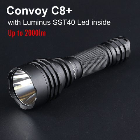 Самый мощный светодиодный фсветильник рь Convoy C8 Plus с Luminus SST40, тактический фонарь, фонарь для кемпинга, рыбалки, охоты, 2000 люмен ► Фото 1/6