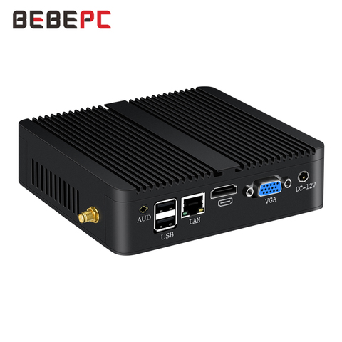 BEBEPC Intel Core i3 4005U 4010Y i5 4200Y Мини ПК DDR3L Windows 10 HDMI 8 * USB WiFi Celeron 2955U CPU безвентиляторный компьютерный ТВ-бокс ► Фото 1/6