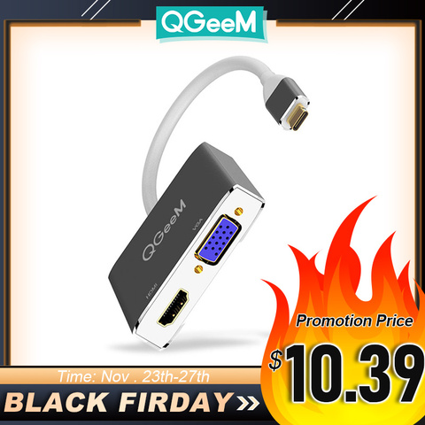 QGeeM USB C HDMI VGA адаптер USB Type-c к HDMI 4K папа к женскому для MacBook Pro ChromeBook Huawei P20 galaxy S9 USB C HDMI ► Фото 1/6