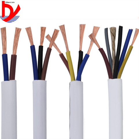 Кабель 2 ядра, 3 ядра, 4 ядра, 5 ядер, белый провод 20awg0.5 мм 18awg0.75 мм 17AWG1.0mm 15awg1.5 мм 13awg2.5 мм ► Фото 1/5