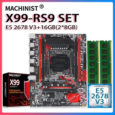 Комплект материнской платы X99 LGA 2011-3 с процессором xeon E5 2678 V3 и памятью 16 Гб (2*8 ГБ) DDR4 ► Фото 1/6