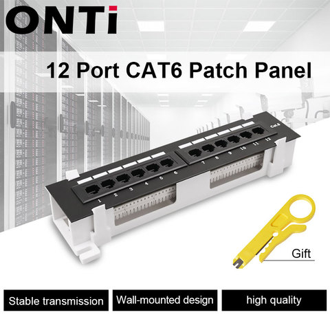 Сетевой набор инструментов ONTi, 12 портов, патч-панель CAT6, сетевое крепление RJ45, Настенный монтажный кронштейн ► Фото 1/6