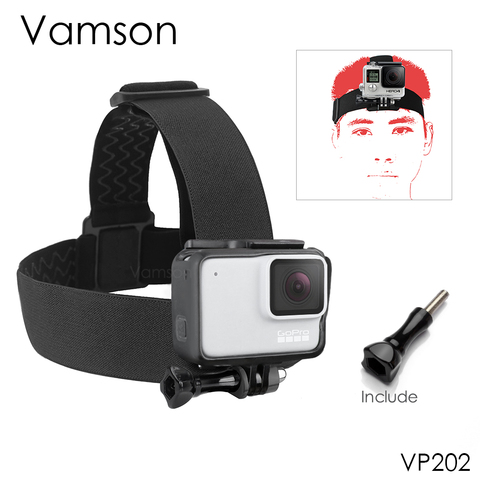 Vamson для Go pro 9, аксессуары, ремень на голову, регулируемое крепление для Gopro Hero 9 8 7 6 5 4 3 + 2 1 для SJCAM для Yi 4K VP202 ► Фото 1/6