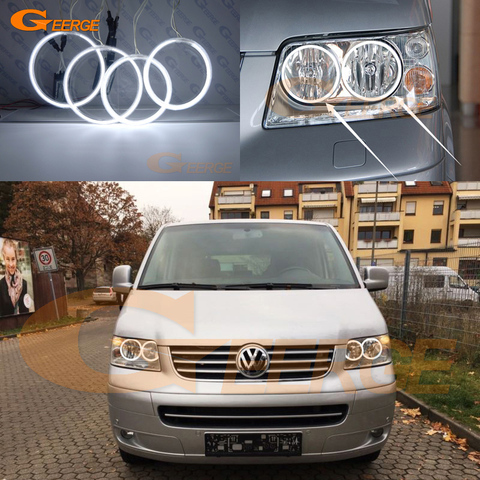 Для Volkswagen VW Transporter Caravelle T5 2003-2009 отличный ультра яркий CCFL комплект глаз ангела кольцо с ореолом ► Фото 1/6