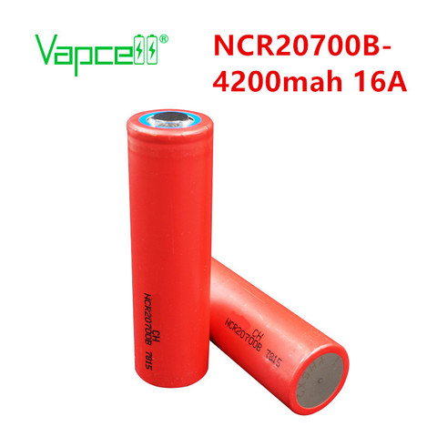Vapcell 100% оригинал NCR20700B 4200mah 16A Высокая емкость 3,7 V Li lon перезаряжаемый 20700 фонарик батареи для электроинструментов ► Фото 1/3