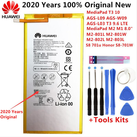 4800 мА/ч, 2022 год 100% Новый оригинальный аккумулятор для Huawei MediaPad T3 10 AGS-L09 AGS-W09 AGS-L03 T3 9,6 LTE планшетный аккумулятор + Инструменты ► Фото 1/3