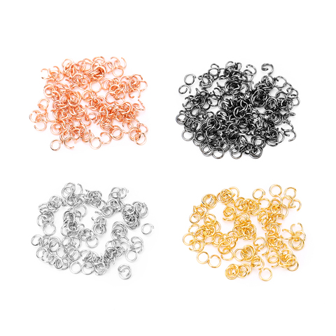 100 шт./лот из нержавеющей стали, открытые кольца прыжок, золото, розовое золото, цвет 0,6x4 мм Разделение кольца Разъемы для ожерелье 