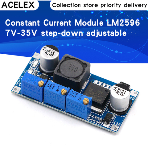 LM2596 DC-DC Step Down CC CV модуль питания светодиодный драйвер зарядное устройство для аккумулятора регулируемое LM2596S постоянный ток напряжение хоро... ► Фото 1/6