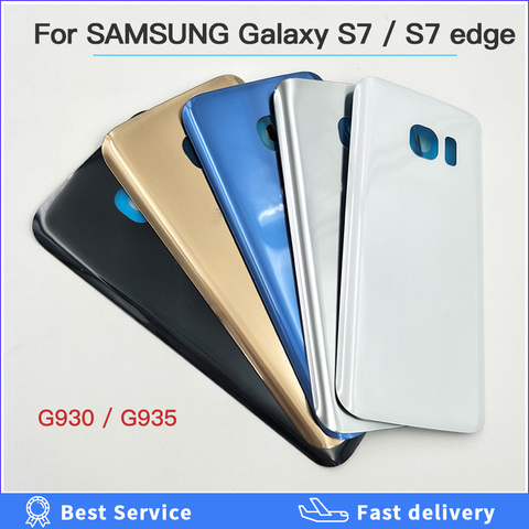 Задняя крышка аккумулятора для S7 G930 Samsung, крышка аккумулятора для Samsung Galaxy S7 Edge G935, стеклянный корпус, задняя крышка аккумулятора, задняя крышка ► Фото 1/6