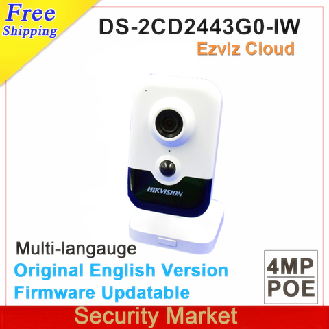 Оригинальная Hikvision английская версия 4MP IR Cube сетевая камера DS-2CD2443G0-IW Замена DS-2CD2442FWD-IW CCTV POE IP wifi IPC ► Фото 1/1