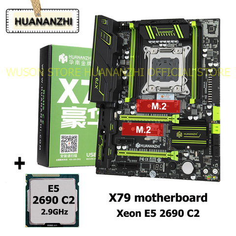 Игровая материнская плата HUANANZHI X79 с процессором Dual M.2 слоты, хороший процессор Intel Xeon E5 2690 2,9 ГГц, купить компьютер ► Фото 1/6