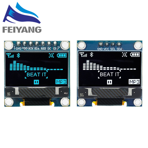 4pin 7pin белый/синий/желтый синий цвет 0,96 дюймов 128X64 OLED модуль дисплея для Arduino 0,96 