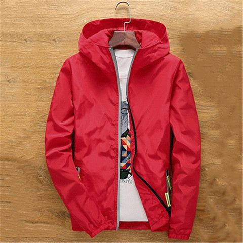 Женская куртка с капюшоном, свободная тонкая куртка красного цвета с карманами на молнии для пары, корейская мода, модель LR778 большого разме... ► Фото 1/6