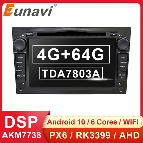 Eunavi 2 Din Android 10 Автомобильный DVD Радио для Opel Vauxhall Astra H G J Vectra Antara Zafira Corsa Vivaro Мультимедиа GPS навигация ► Фото 1/6