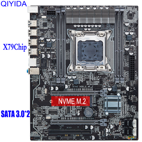 Материнская плата X79 lga2011материнская плата ATX USB3.0 SATA3 PCI-E NVME M.2 SSD поддержка памяти REG ECC и процессора Xeon E5 ► Фото 1/6