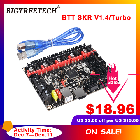 Драйвер BIGTREETECH BTT SKR V1.4 BTT SKR V1.4 Turbo, 32-битная Улучшенная плата управления SKR V1.3 TMC2208 TMC2209 для 3D-принтера Ender3 ► Фото 1/6