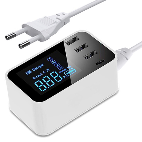 LED usb c зарядное устройство адаптер настенное зарядное устройство Тип C Быстрая зарядка для iPhone X XS USB мульти зарядное устройство для xiaomi huawei ... ► Фото 1/6