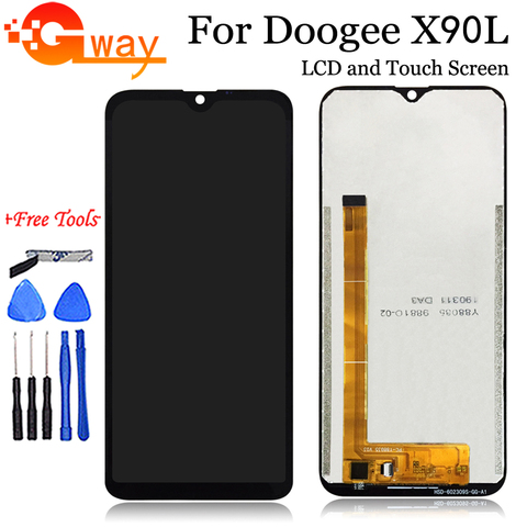 ЖК-дисплей 6,1 дюйма Для Doogee X90L, кодирующий преобразователь сенсорного экрана в сборе, запасные части для телефона с инструментами, Клей Для Doogee X90L ЖК-дисплей ► Фото 1/5