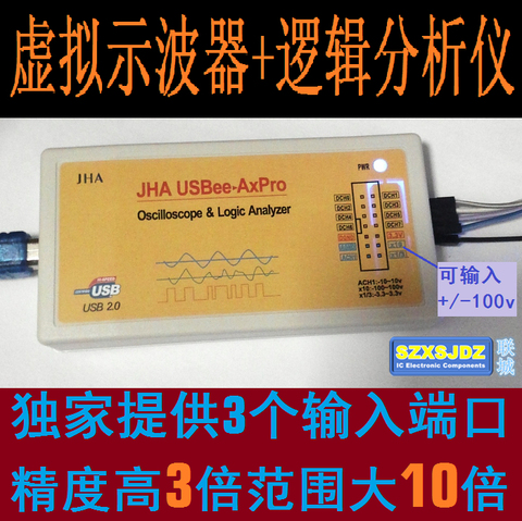 Осциллограф виртуальный USBee AX Pro, полнофункциональный USB-осциллограф, логический анализатор ► Фото 1/5