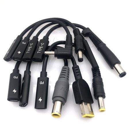 Переходник с USB 3,1 типа C мама на DC 4,5*3,0 7,4*5,0 квадратный 4,0*1,7 5,5 мм папа PD для зарядного устройства, соединительный кабель для Asus Acer Hp ► Фото 1/6