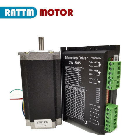 1 комплект Nema 23 комплект шагового двигателя 112 мм/3.0A 425 oz-in и 1 шт. CW5045 Драйвер шагового двигателя ► Фото 1/5