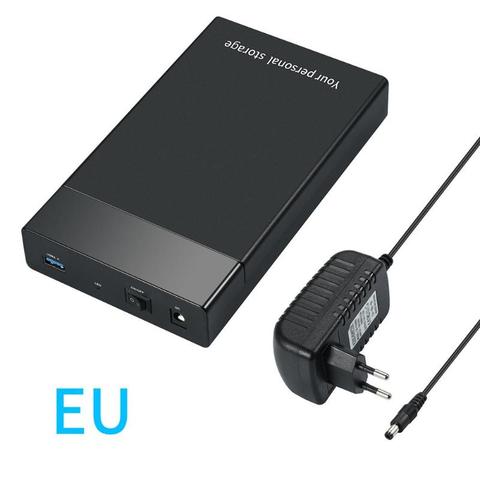 3,5 дюймов HDD чехол USB 3,0 SATA III внешний жесткий диск USB жесткий диск коробка для 10 ТБ 2,5 3,5 HD SSD чехол с EU US UK вилкой ► Фото 1/6