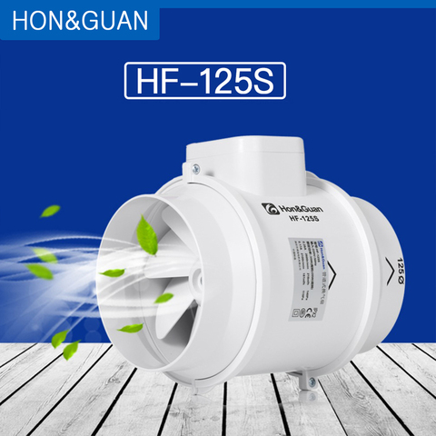 Вытяжной вентилятор Hon & Guan 5 дюймов, система вентиляции для ванной с разным потоком, для кухни, встроенный вентилятор для ванной комнаты ► Фото 1/6