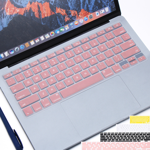 Цветной Мягкий силиконовый чехол для клавиатуры, наклейка, Защитная пленка для Apple Macbook Pro Air 13 