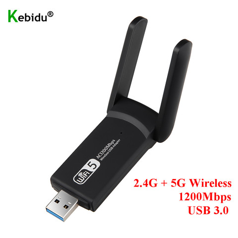 Новый USB 3,0 1200 Мбит/с Wifi адаптер, двухдиапазонный 5 ГГц 2,4 ГГц 802.11AC RTL8812BU Wifi Антенна Dongle сетевая карта для ноутбука, настольного компьютера ► Фото 1/6