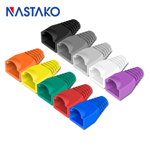 NASTAKO Cat5 Cat5e Cat6 RJ45 разъем крышка крышки кабеля Ethernet RJ45 соединитель сети модульный разъем сапоги 6,0 мм красочный ► Фото 1/6