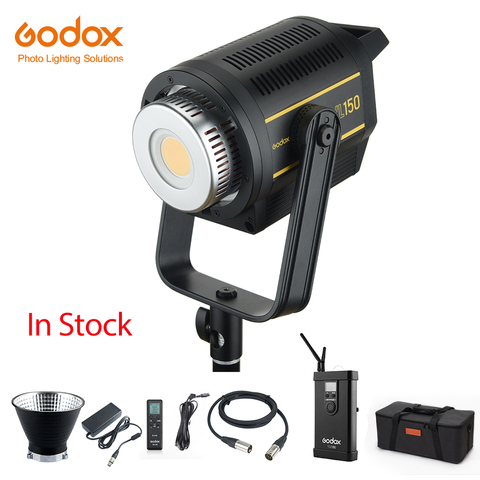 В наличии, Godox VL150 VL-150 150W 5600K, белая версия, светодиодная лампа для видеосъемки с непрерывным выходом, студийный светильник с креплением Bowens ► Фото 1/6