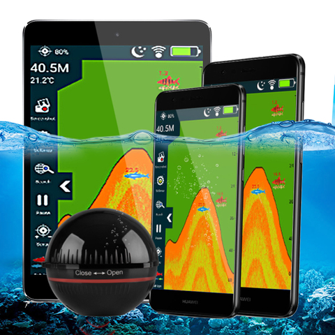Erchang XA02 рыбацкий эхолот на русском для Android 48M/118ft глубина портативный беспроводной эхолот рыболокатор Android ► Фото 1/6